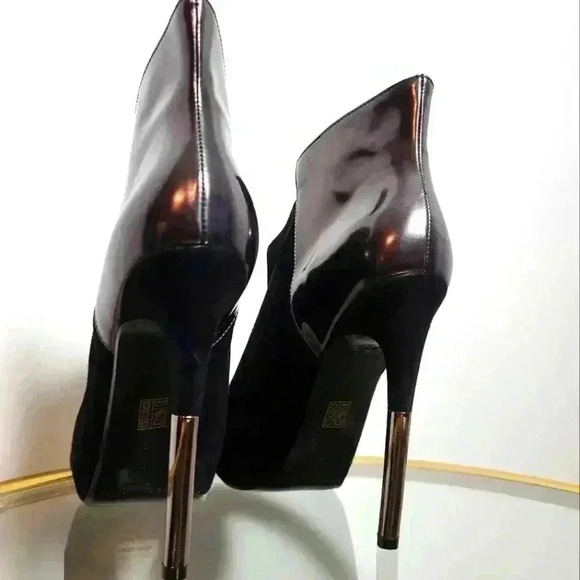 Sigerson Morrison Baladi Suede Patent High Heel Booties Size 8.5 - Picture 4 of 13